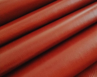 Italian Cognac Calf Leather Sheets: Soft Full Grain Leather for Crafts