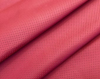 Jaguar New Red Italian Full Grain Perforated Leather Sheets: Automotive Upholstery