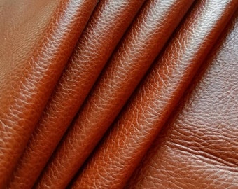 Bright Brown Italian Leather Sheets: Full Grain Aniline Cowhide