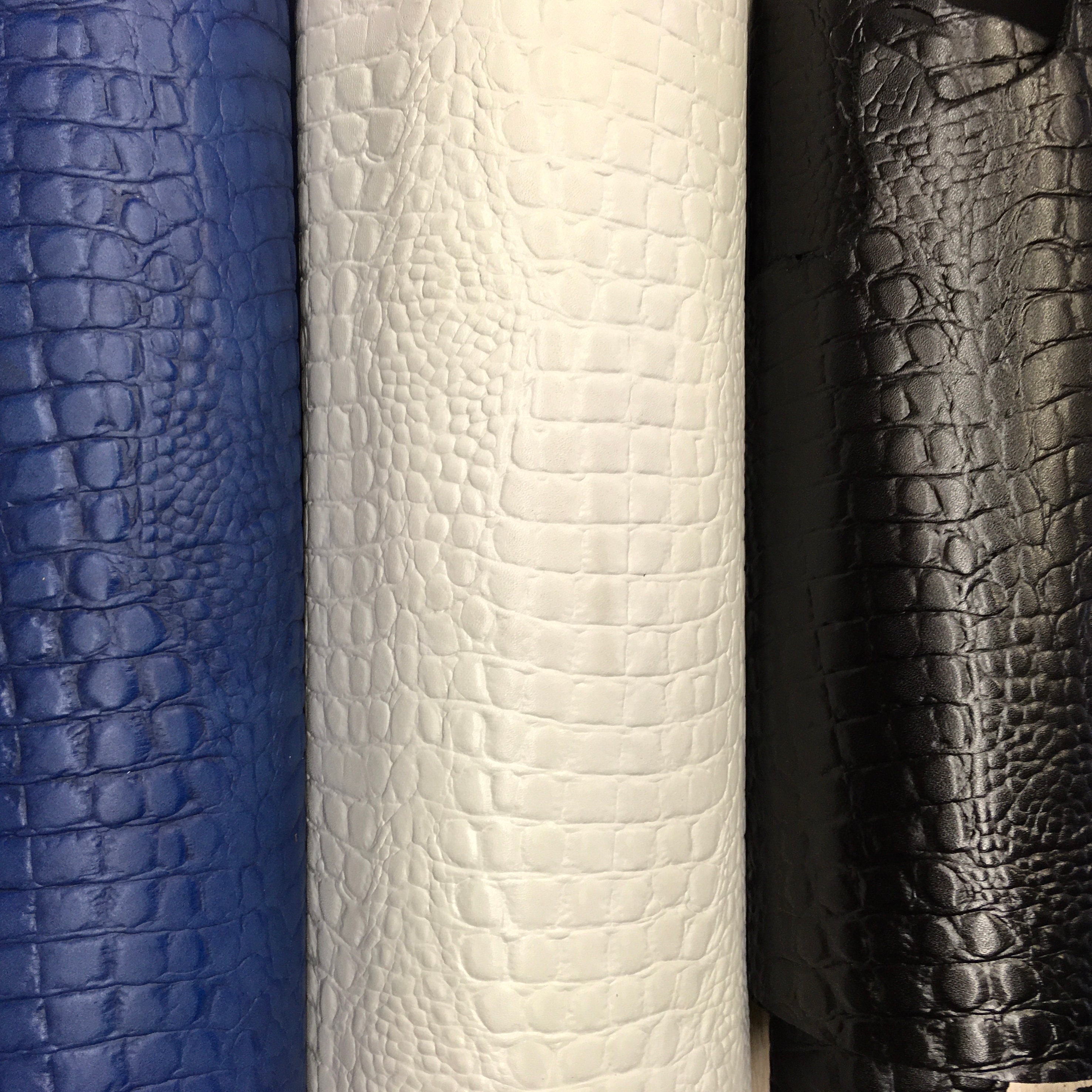 Deep Blue Marine Crocodile Alligator Leather Embossed Amazing 