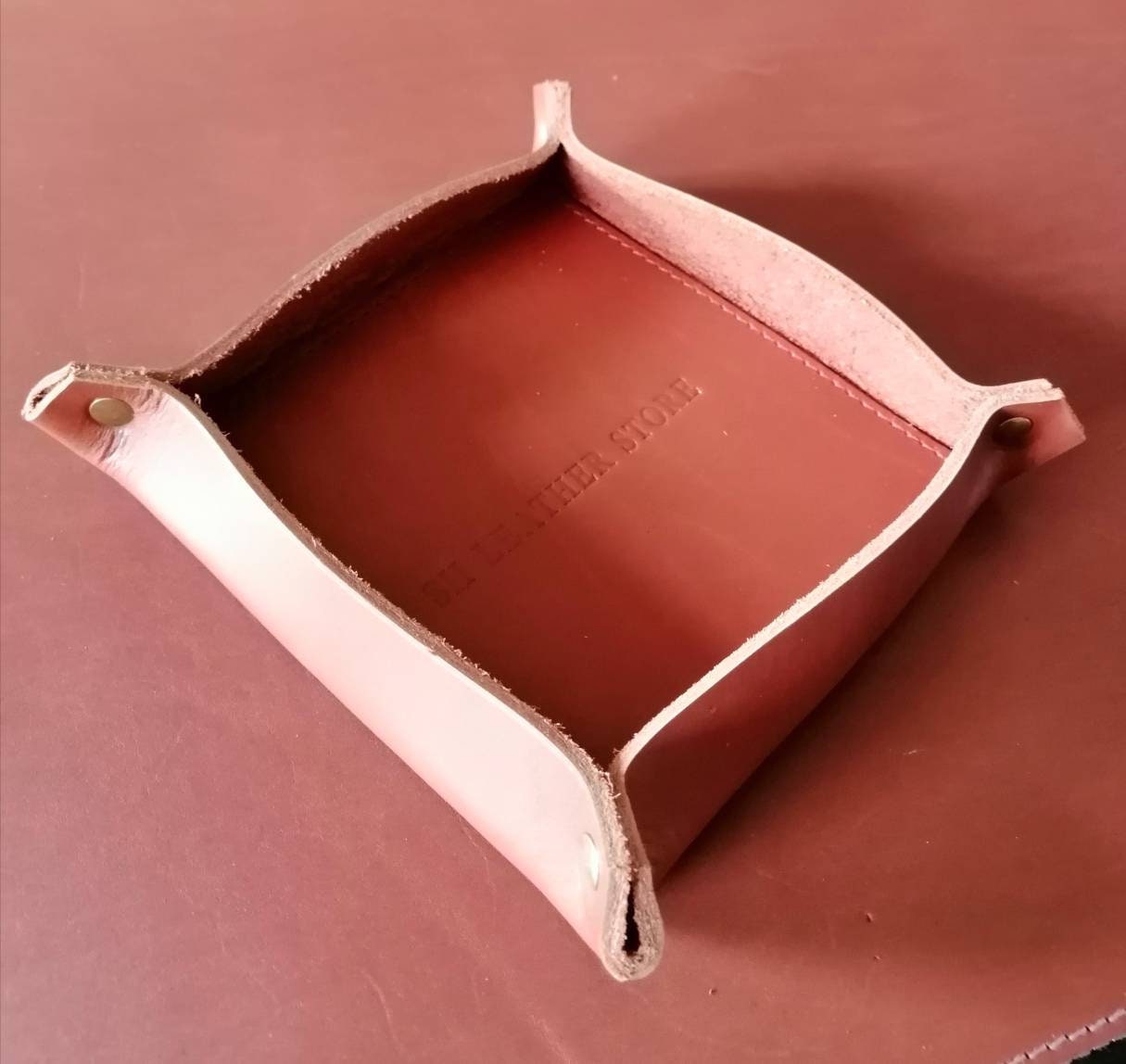 Leather tray Catch all tray Personalized tray Monogrammed gift Etsy