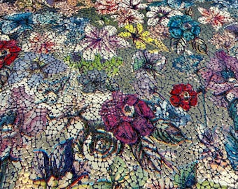 Floral Crackle Leather Hide | Genuine Cowhide for Crafts, Bags, Wallets (0.9-1.0 mm)