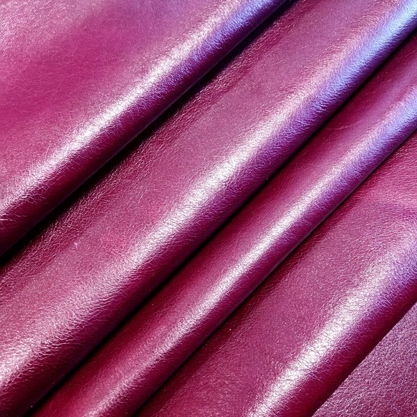 ITALIAANSE FUCHSIA KLEUR lederen vellen Natuurlijke lederen stukken voor het bewerken Leer voor oorbellen Bekleding echt leer Milano Fuchsia