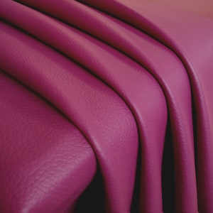 Fogli di pelle pieno fiore COLORE FUCSIA Pezzi di pelle naturale per artigianato Pelle per fai da te Rivestimenti in vera pelle Pelle italiana