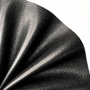 Pelle nera PIENO FIORE Fogli di pelle martellata Ritagli di pelle autentica Pezzi di pelle naturale Pelle per fai da te