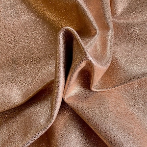 Pelle di vacchetta color oro rosa metallizzato / Pelle pieno fiore lucida per progetti fai da te / Pelle scintillante per borse, scarpe, gioielli