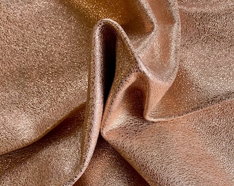 Metallic Rose Gold Cowhide Leather: Full Grain DIY Craft Material