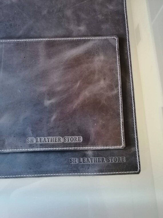 Personalized Desk pad made from Italian crazy horse leather