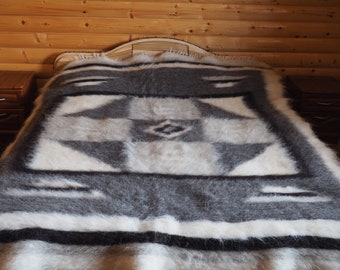Wolldecke grau, Wolldecke Queen Size, warme Bett-Sofa-Abdeckung, skandinavisches Karomuster, Decke als Heimdekoration, graue weiche Wollbettwäsche