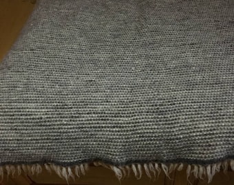 Handwoven Grey Wool Blanket, Modern Home Decor, Housewarming Gift, Full Size Blanket, Living Room Essentials, Wool Throw Blanket, Home Gift