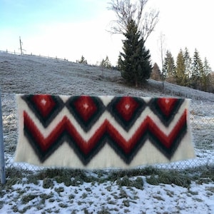 Soft Throw Blanket, Traditional Handmade Wool Blanket, Wool Blanket Throw, Organic Sheep Wool Area Rug, Warm Natural Wool Blanket, Carpet