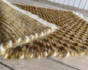 Handmade Rug, Ethnic Rug, Textured Rug, Artisan Rug, Sheep Wool Rug, Home Decor, Scandinavian Rug, Hand Woven Rug, Bedroom Rug, Organic Rug