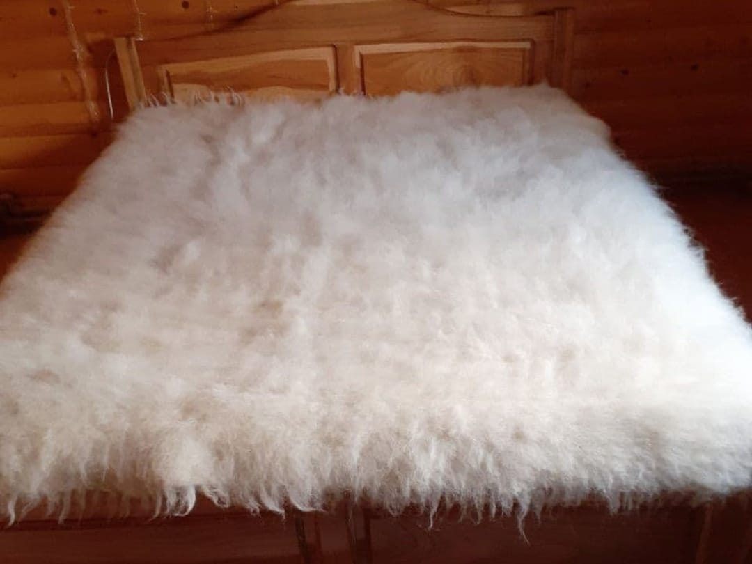 Wool Blanket / White Queen Blanket / 100 Organic Blanket / Lizhnyk