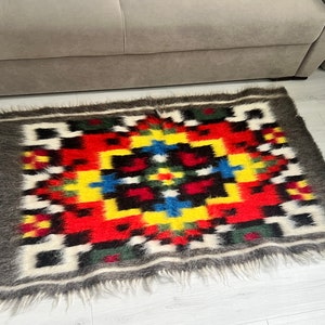 Hutsul Wool Blanket Lizhnyk,Throw Blanket,Woven Wool Art,Bedspread,Gift for Home,Soft Wool Blanket,100% Sheep Wool Blanket,Wool Art