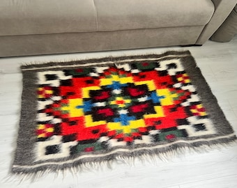 Hutsul Wool Blanket Lizhnyk,Throw Blanket,Woven Wool Art,Bedspread,Gift for Home,Soft Wool Blanket,100% Sheep Wool Blanket,Wool Art