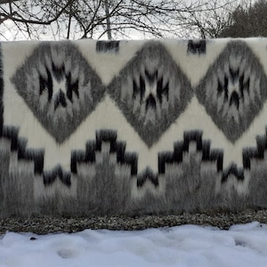 Handcrafted Wool Throw Blanket, Natural Sheep Wool Area Blanket, Organic Coverlet, Traditional Handmade Bedding, Warm Wool Blanket, Coverlet