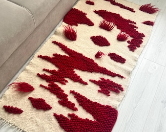 Luxurious Handmade Wool Rug,Soft Pink Area Rug,Perfect Rug for Living Room,Pink Rug for Bedroom,Premium Quality Wool Rug,Elegant Home Decor