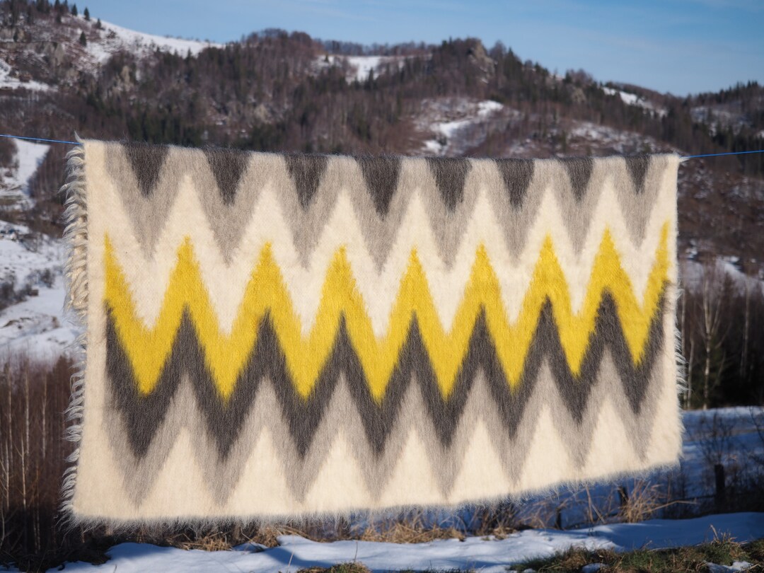 Wool Woven Blanket Organic Wool Blanket Sheep Wool Rug Bedside Rug