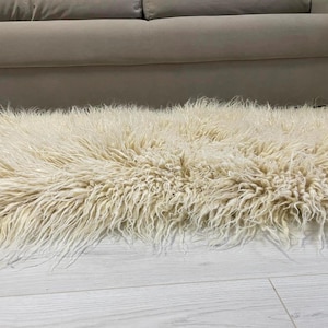 Tapis duveteux en laine, Housse de chauffeuse tissée, Moquette naturelle chaude, Tapis confortable, Housse de chauffeuse tissée, Tapis naturel confortable, Tapis en laine naturel chaud