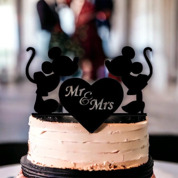 Mouse Love | Wedding Cake Topper | Mycky Rat Cake Topper | Hand lettered | Lettered cake decor | Cake topper