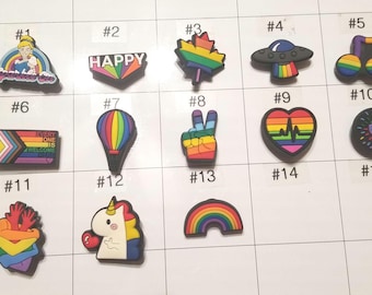 Rainbow Pride Shoe Charms - LGBTQ+ Silicone Shoe Clips