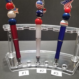 Patriotic themed beaded pens/America themed beaded pens/USA themed beaded pens