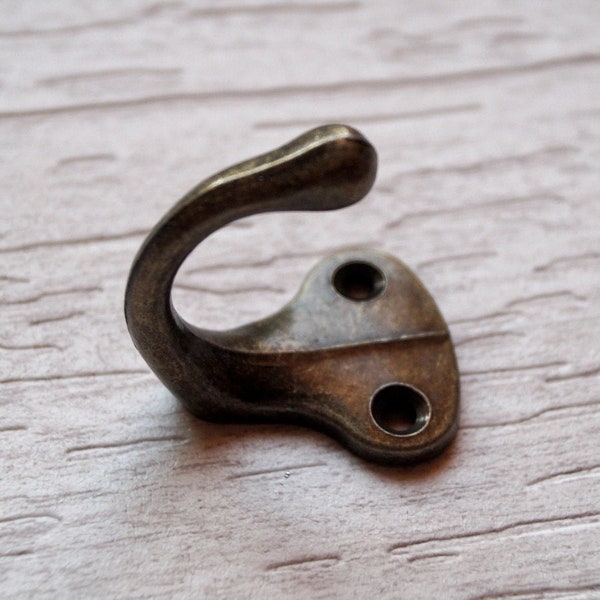 1.5"  Old bronze towel hooks - Small decorative wall hook - Key hook