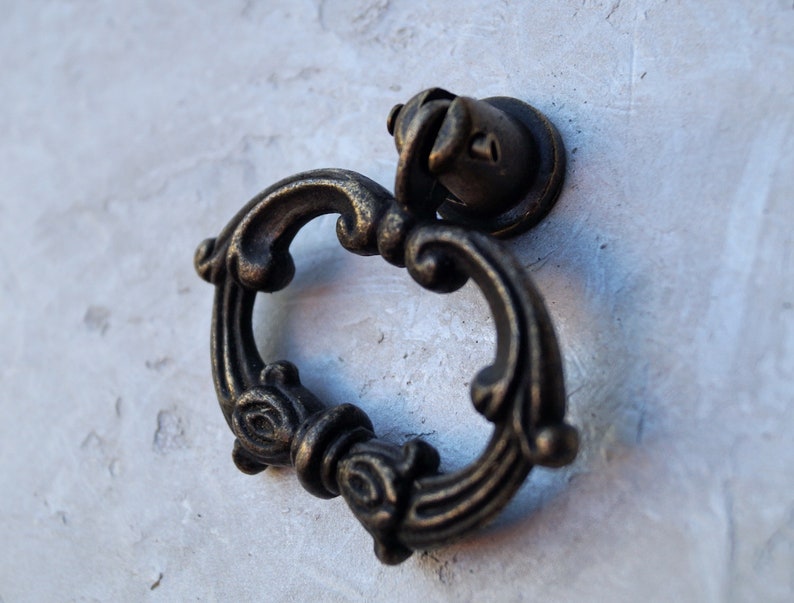 1.8 X 1.9 Victorian Dresser Handles Antique Knobs Old Bronze