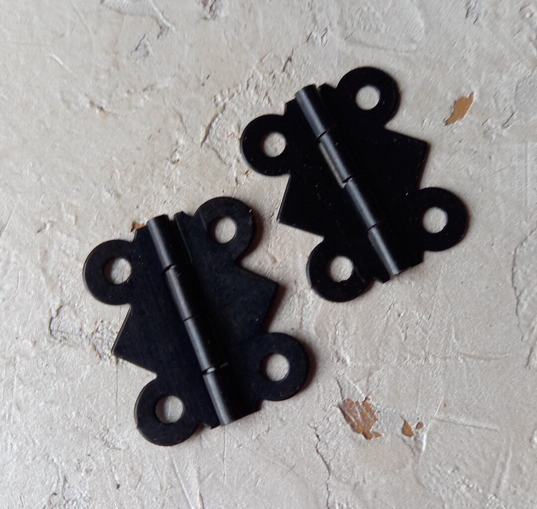 Black Hinges Miniature Hinges Set of 2 24x20 Mm Etsy