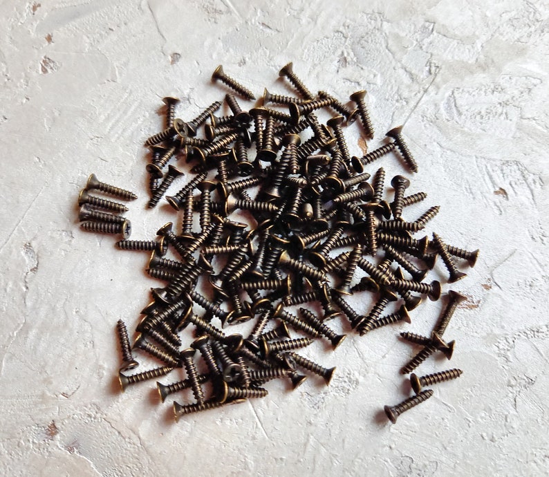 2 X 10 Mm Dark Bronze Small Screws 100 Psc Miniature Screws Screws for