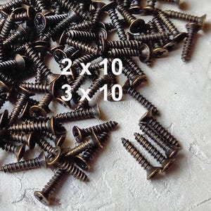 2 x 10 mm/ 3 x 10 mm Dark bronze small screws 100 psc- Miniature screws - Screws for hinges - Small box hardware