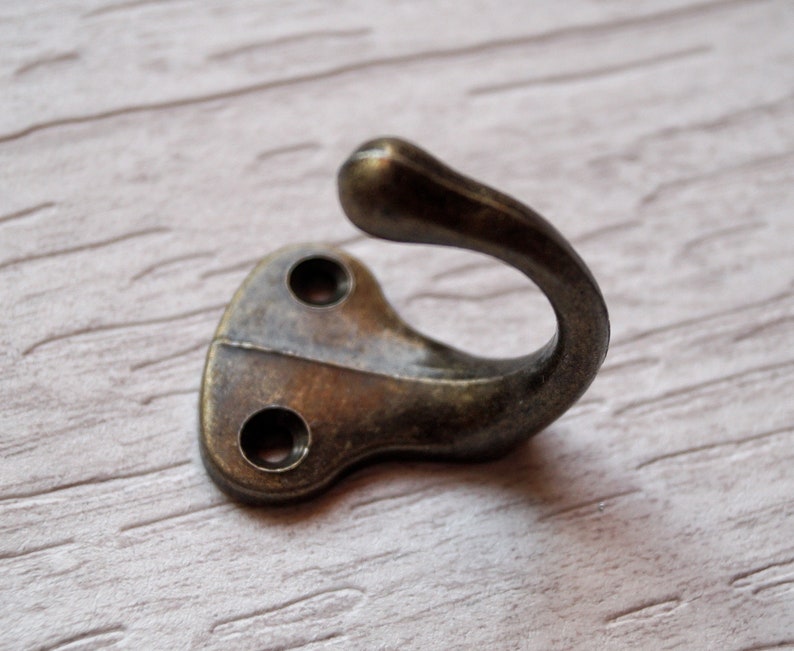 1.5 Old bronze towel hooks Small decorative wall hook Etsy
