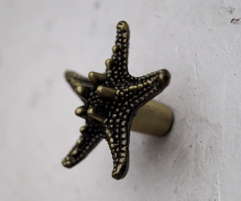 Starfish Drawer Knobs Old Bronze Dresser Handles Etsy