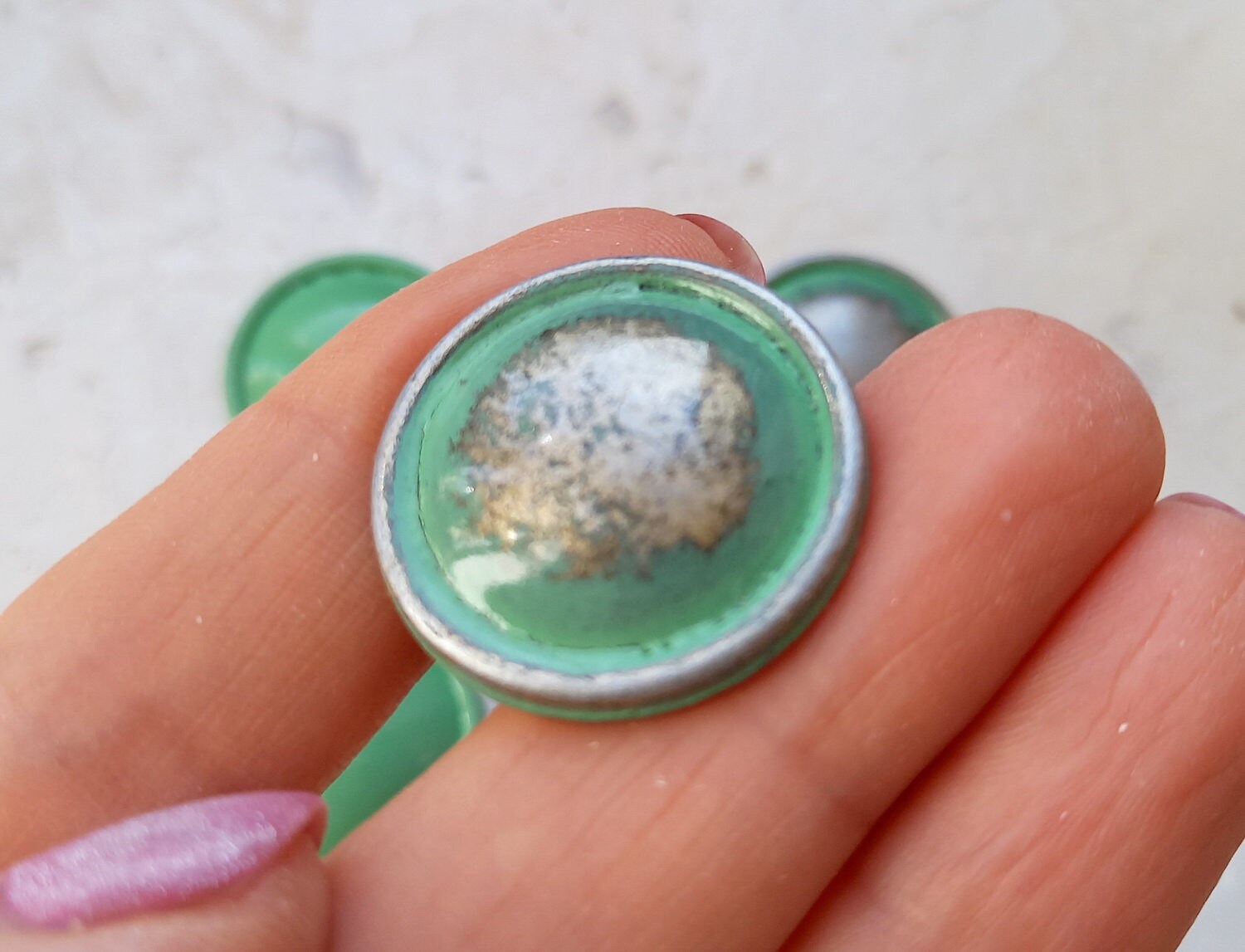 1' Light green knobs set of 2 Handmade drawer Etsy