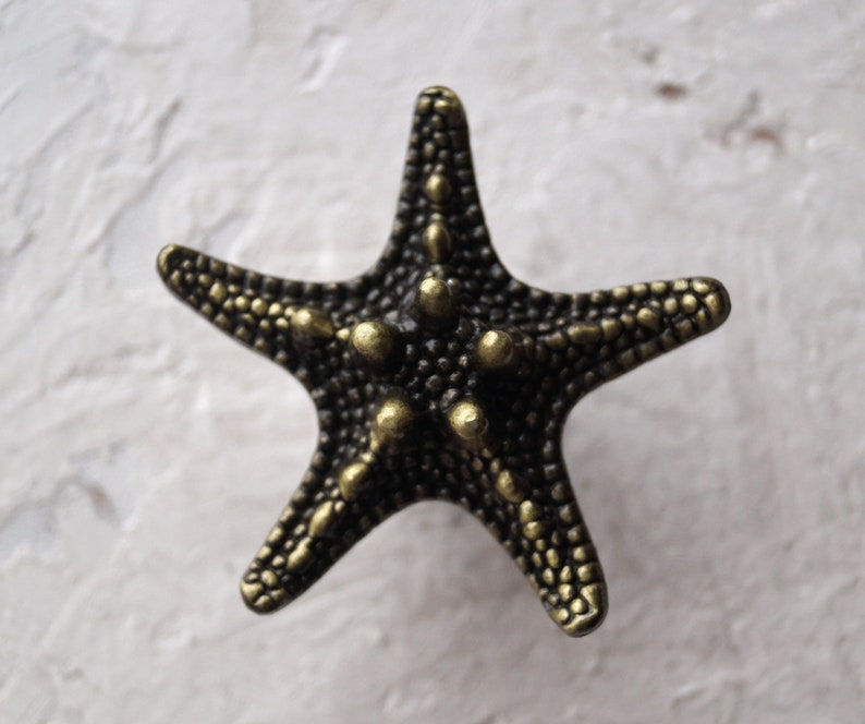 Starfish Drawer Knobs Old Bronze Dresser Handles Etsy