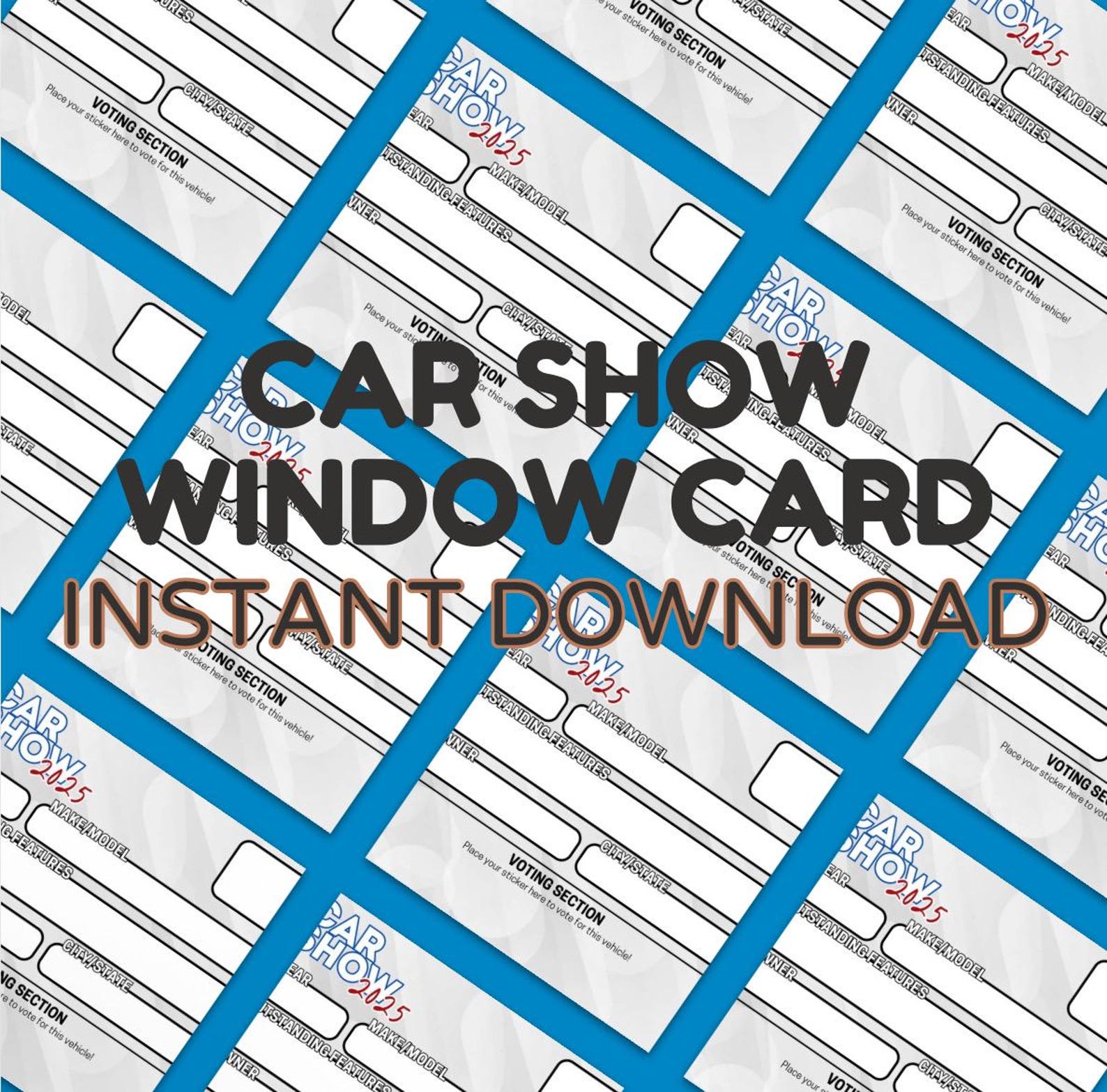 Car Show Window Card Template: Customizable Automotive Event Flyer