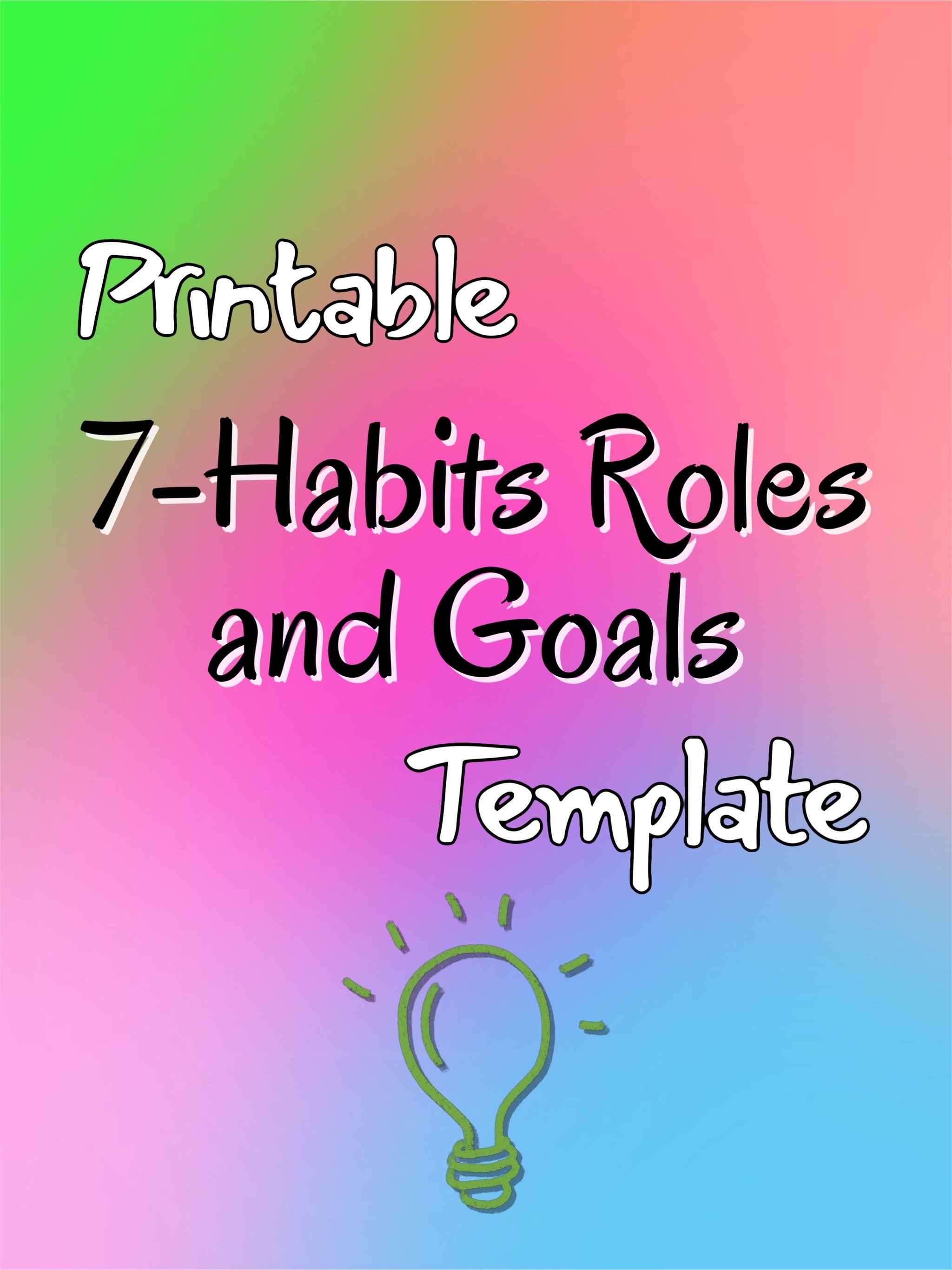 7 Habits Printable Planner Sheet Roles and Goals - Organizer Journal ...