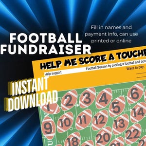Inzamelingskaart voetbal - direct downloaden - levert 325 dollar op als deze vol is! Inzamelingsactie - Inzamelingsactie - Team - Schoolvoetbalkaarten