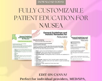 Nausea Management Patient Education Template: MedSpa Clinic (Canva Digital Download)