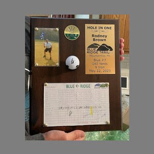 Hole in One Plaque w/Scorecard 12x15"