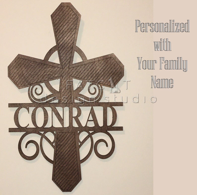 Personalized Family Name Cross Wall Decor Etsy