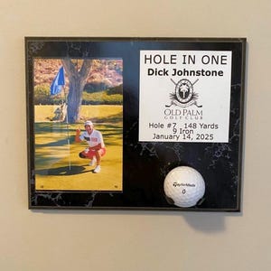 9x12&quot; Golf Hole in One Plaque -with or without Ball