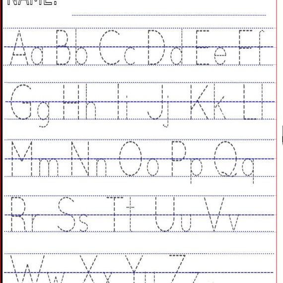 Learn to Write Digital file for tracing letters. Both Etsy