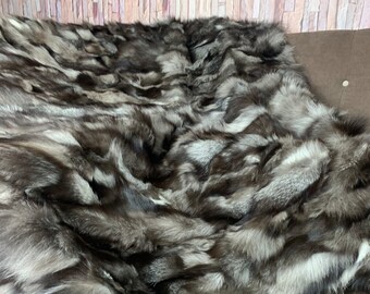 Real Fur Blanket • Personalized Fox Fur Blanket Throw • Handmade Genuine Fur Blanket • Fur Bedspread n Sofa Cover