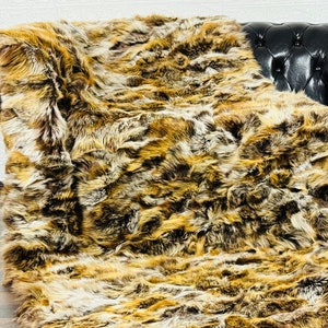 Echte Fuchspelz Decke in orange und weiß, luxuriöse Tagesdecke & Fuchs Pelzteppich für Wohn- und Schlafzimmer Stil, Einweihungsgeschenk