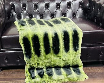 Real Rex Rabbit Green Full Skin Fur Blanket Throw • Personalized  Handmade Fur Sofa Cover n Bedspread • Vintage Rabbit fur Throw Blanket