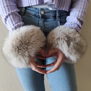 Fur cuffs, fur cuffs for wrists, fox fur cuffs