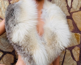 Luxurious Real Natural FOX FUR Collar Full Skin • Handcrafted Winter Fashion Accessory • Real Fur Scarf • Fur Wrap • Fur Shawl