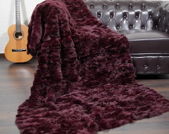 Rabbit Fur Throw Blanket