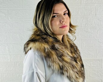 Natural Fur Collar • Real Fox Fur Collar • Real Fur Scarf • Fur Wrap • Fur Shawl